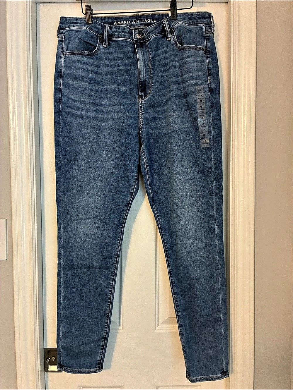 American Eagle Super High-Rise Jegging Blue Waist 18 NWT
